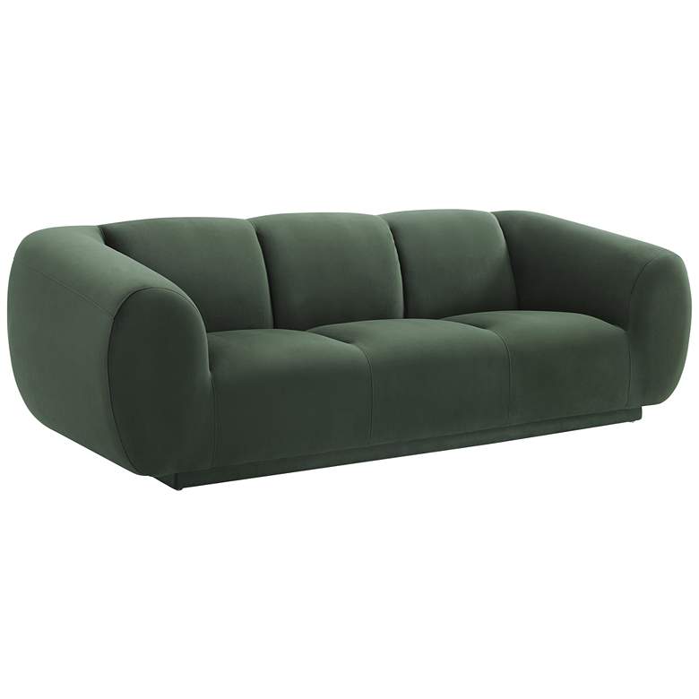 Image 2 TOV Emmet 89 3/4" Wide Modern Forest Green Velvet Fabric Sofa