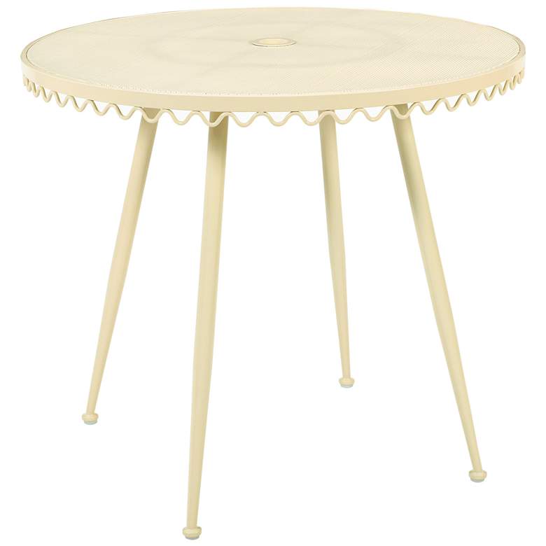 Image 1 TOV Erica 34" Wide Cream Wrought Iron Outdoor Coffee Table