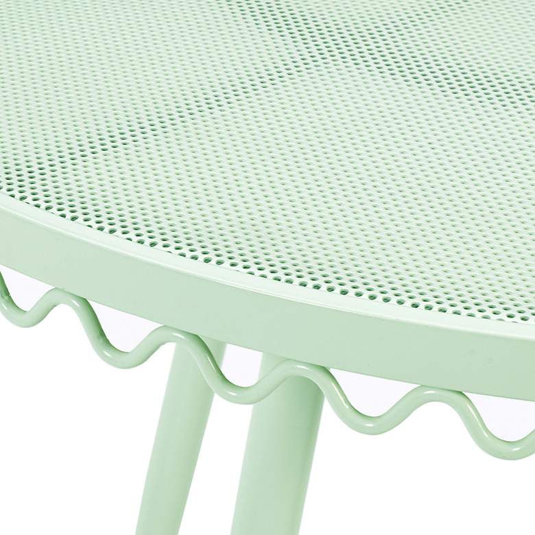 Image 3 TOV Erica 34" Wide Mint Green Wrought Iron Outdoor Coffee Table more views
