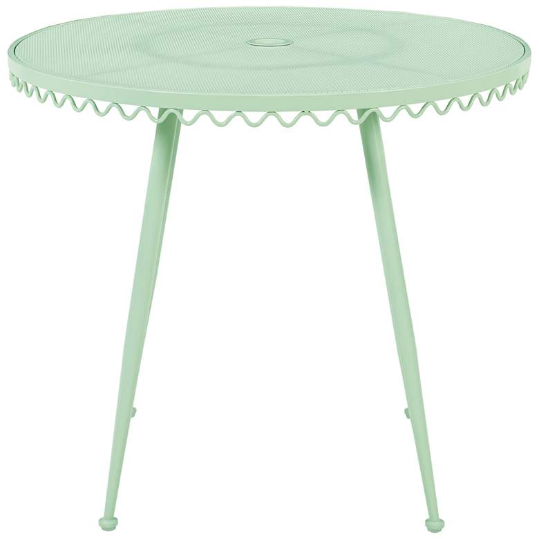 Image 4 TOV Erica 34" Wide Mint Green Wrought Iron Outdoor Coffee Table more views