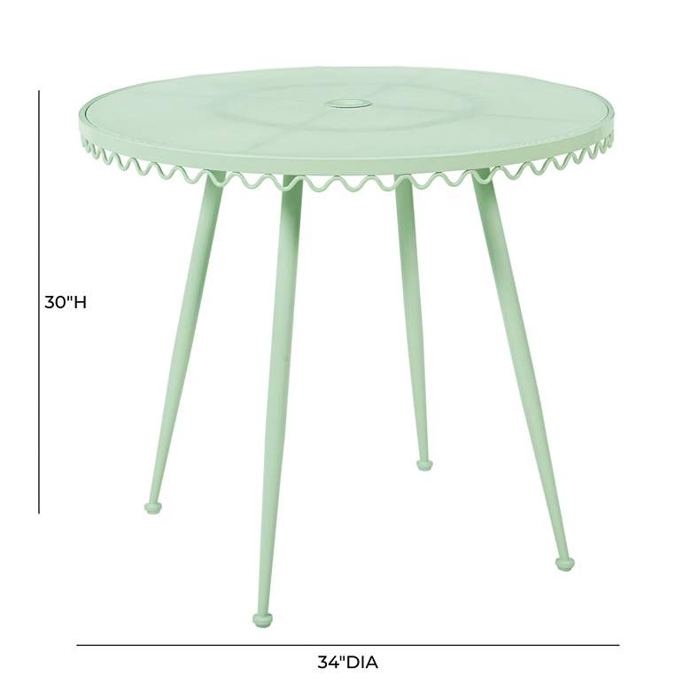 Image 5 TOV Erica 34" Wide Mint Green Wrought Iron Outdoor Coffee Table more views