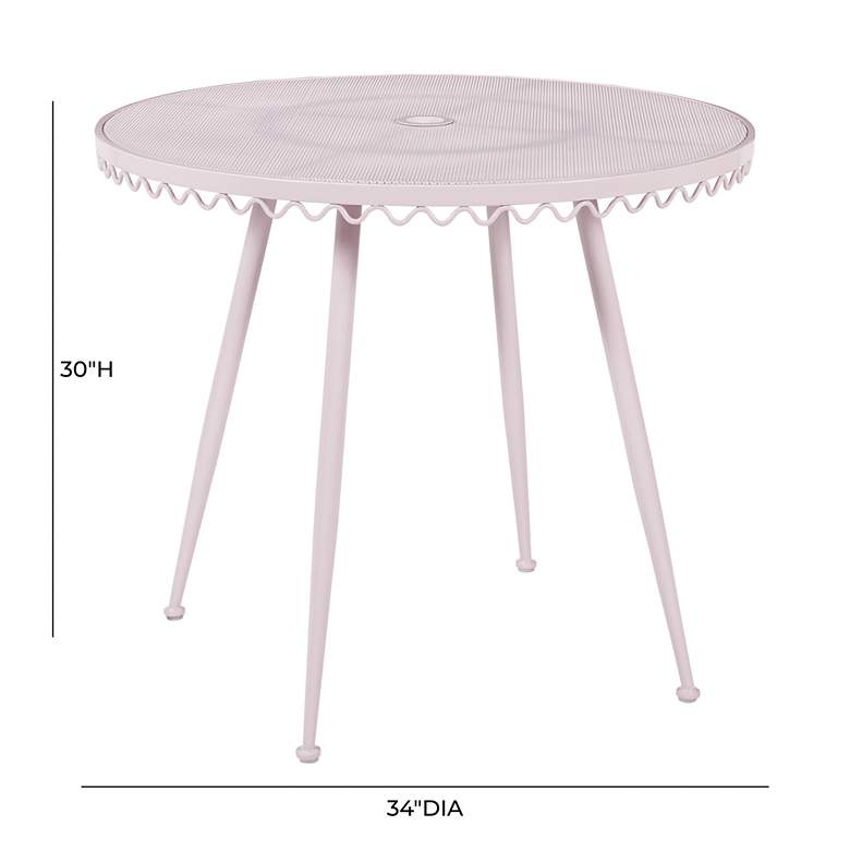 Image 5 TOV Erica 34" Wide Pink Wrought Iron Outdoor Coffee Table more views