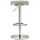 TOV Fano 32" Modern Light Gray and Steel Adjustable Swivel Barstool