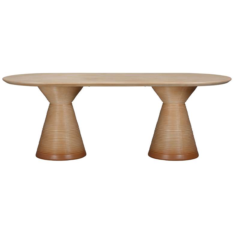 Image 5 TOV Fassa 86 3/4" Wide Terracotta Oval Indoor-Outdoor Dining Table more views