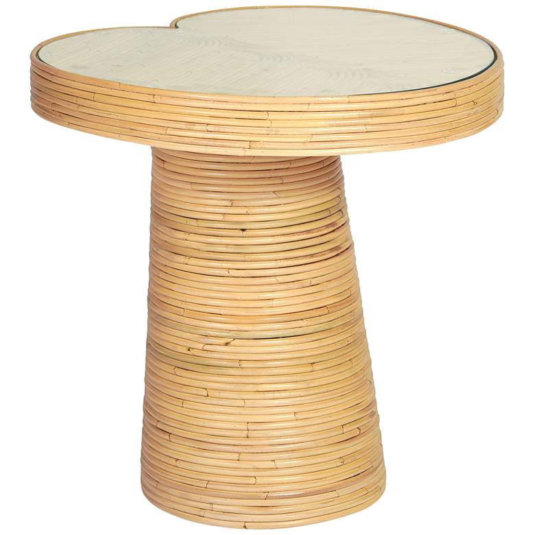 Image 1 TOV Felicia 17 3/4" Wide Coastal Natural Rattan Lilypad Side Table