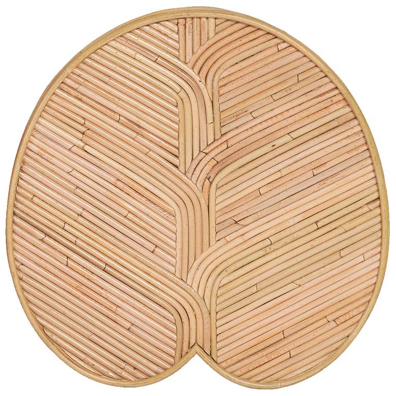 Image 2 TOV Felicia 17 3/4" Wide Coastal Natural Rattan Lilypad Side Table more views