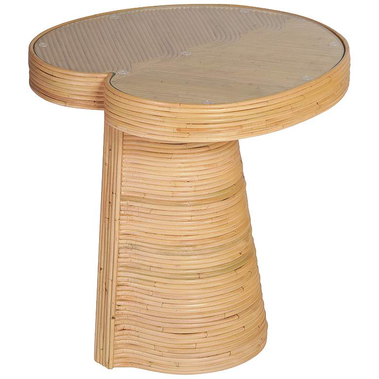 Image 4 TOV Felicia 17 3/4" Wide Coastal Natural Rattan Lilypad Side Table more views
