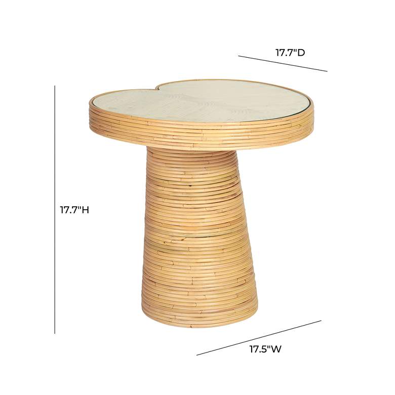 Image 5 TOV Felicia 17 3/4" Wide Coastal Natural Rattan Lilypad Side Table more views
