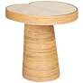 1_TOV Felicia 21 1/4" Wide Modern Natural Rattan Lilypad Side Table