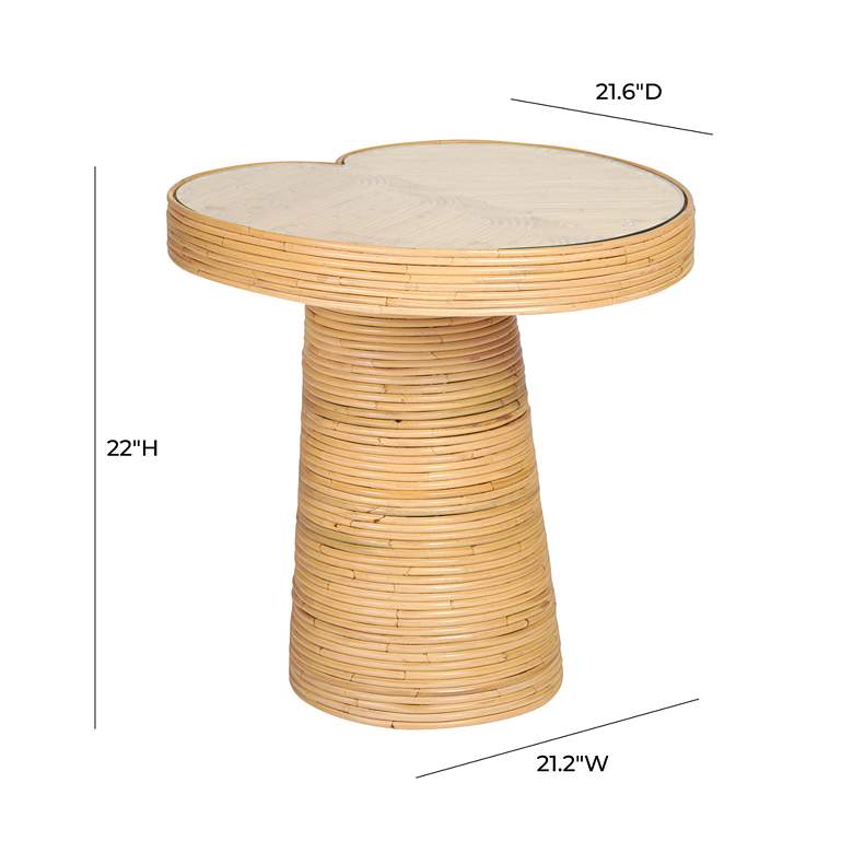 Image 5 TOV Felicia 21 1/4" Wide Modern Natural Rattan Lilypad Side Table more views