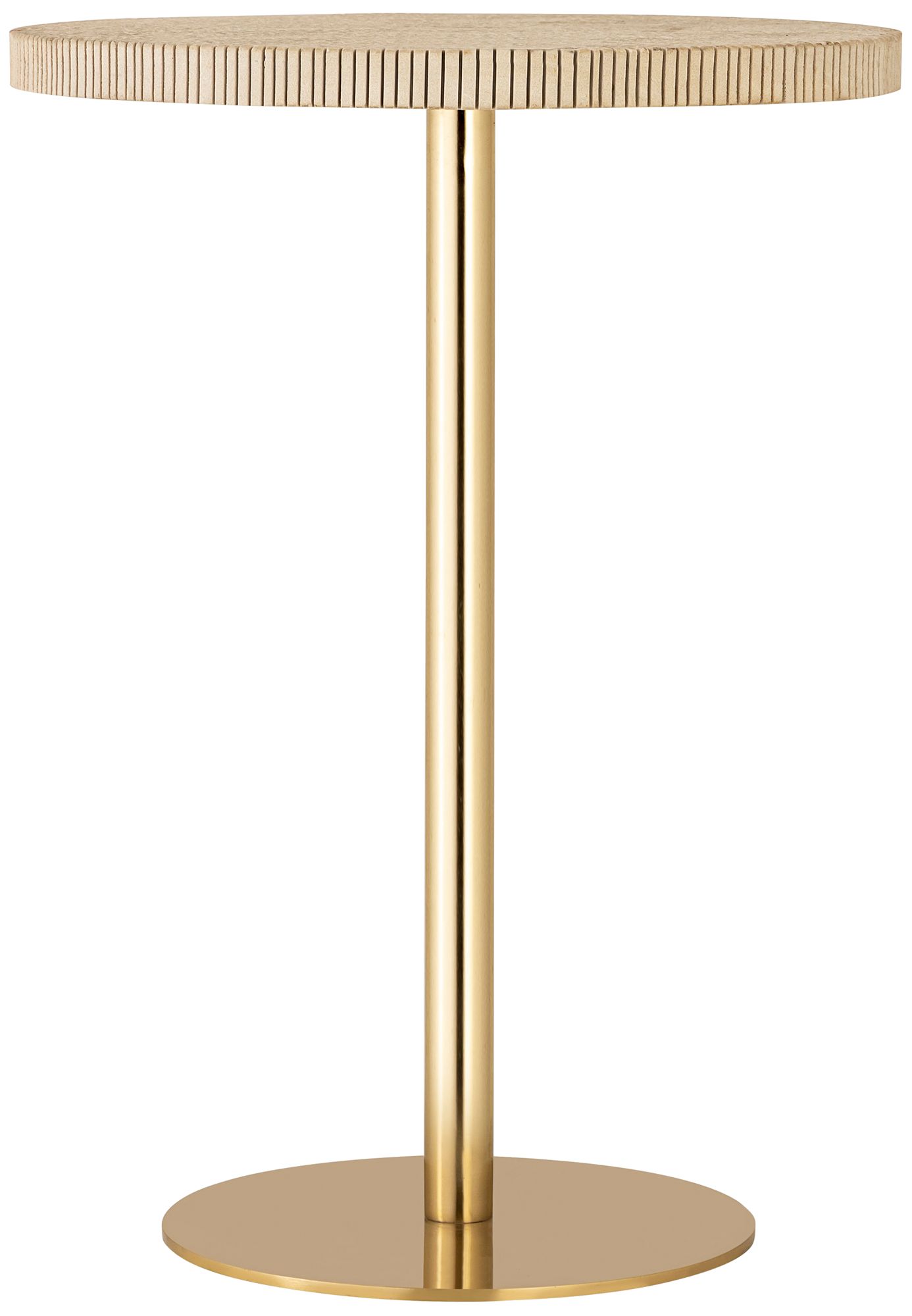 Image 5 TOV Fiona 16" Wide Modern Gold and Natural Marble Drink Side Table more views
