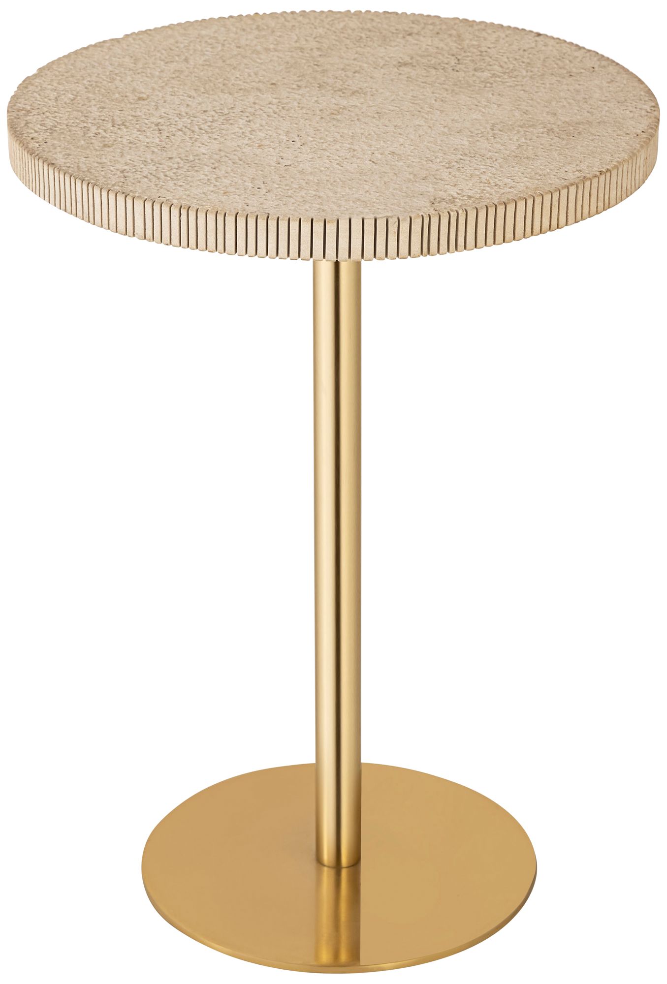 Image 6 TOV Fiona 16" Wide Modern Gold and Natural Marble Drink Side Table more views