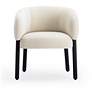 2_TOV Foxy 27 3/4" Wide Cream Basketweave Chenille Accent Chair more views