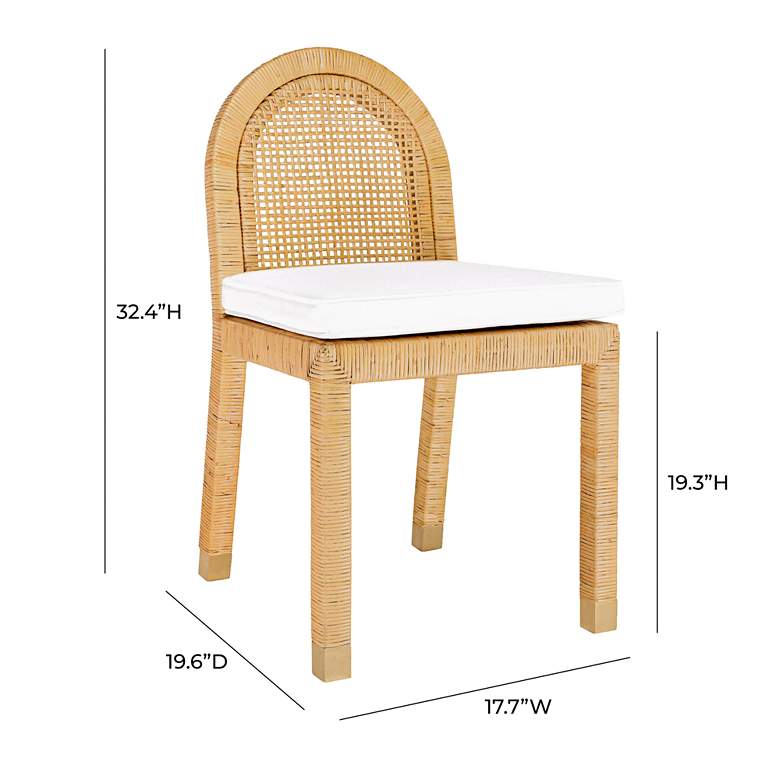 Image 7 TOV Furniture Amara 17 3/4" Wide Natural Rattan Dining Chair more views