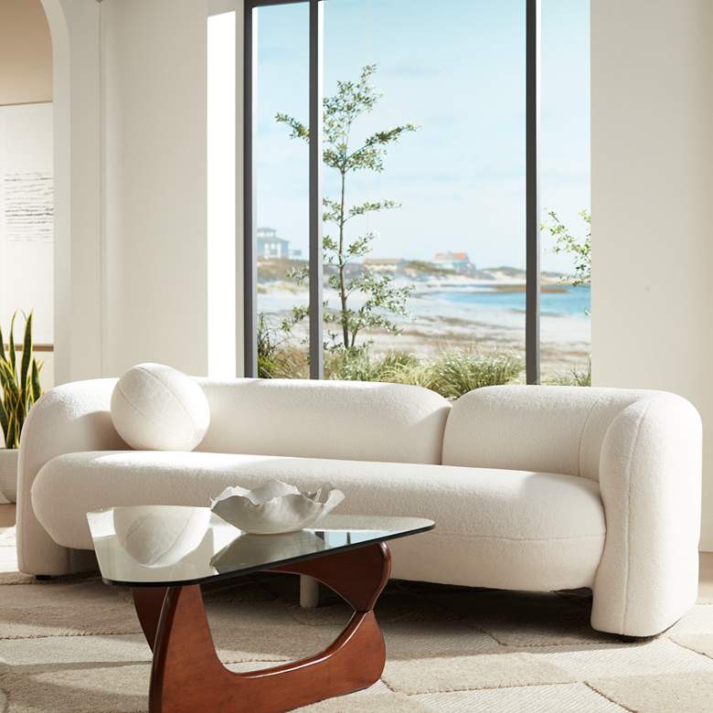 Image 2 TOV Furniture Amelie 91 1/4" Wide Cream Faux Fur Modern Sofa