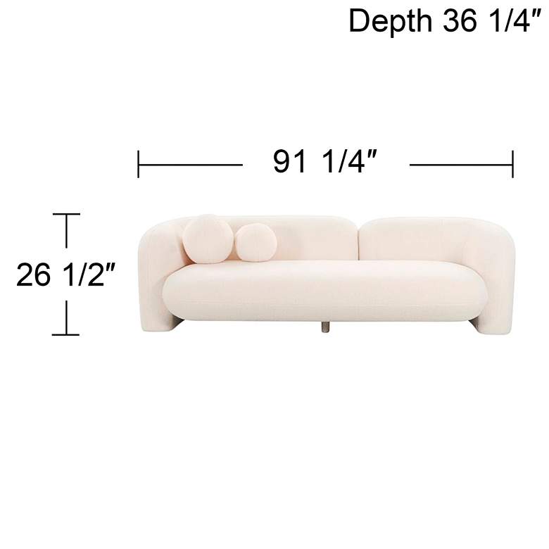 Image 7 TOV Furniture Amelie 91 1/4" Wide Cream Faux Fur Modern Sofa more views