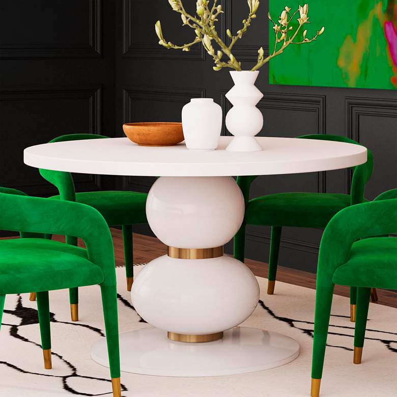Image 1 TOV Furniture Arianna 47 1/4" Wide White Round Modern Dinette Table