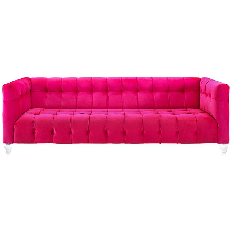 Image 3 TOV Furniture Bea 90 1/2" Wide Modern Pink Velvet Tufted Sofa more views