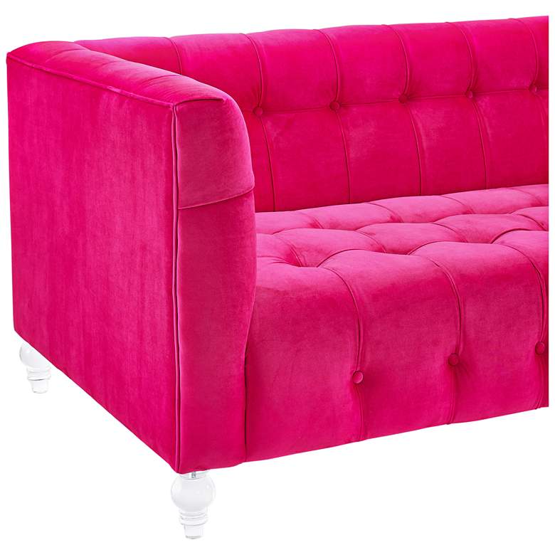 Image 5 TOV Furniture Bea 90 1/2" Wide Modern Pink Velvet Tufted Sofa more views
