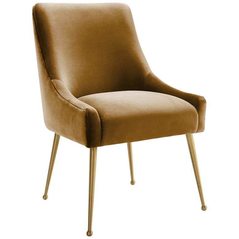 Image 2 TOV Furniture Beatrix 22" Wide Modern Cognac Velvet Fabric Side Chair