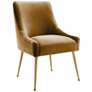 2_TOV Furniture Beatrix 22" Wide Modern Cognac Velvet Fabric Side Chair