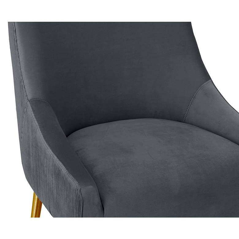 Image 2 TOV Furniture Beatrix 22" Wide Modern Gray Velvet Bar Stool more views
