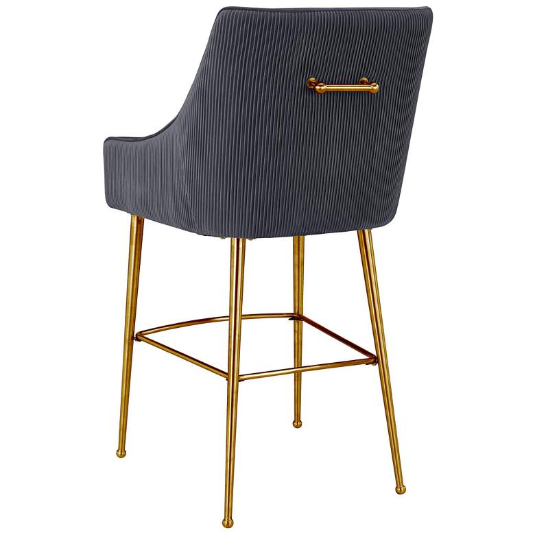 Image 4 TOV Furniture Beatrix 22" Wide Modern Gray Velvet Bar Stool more views