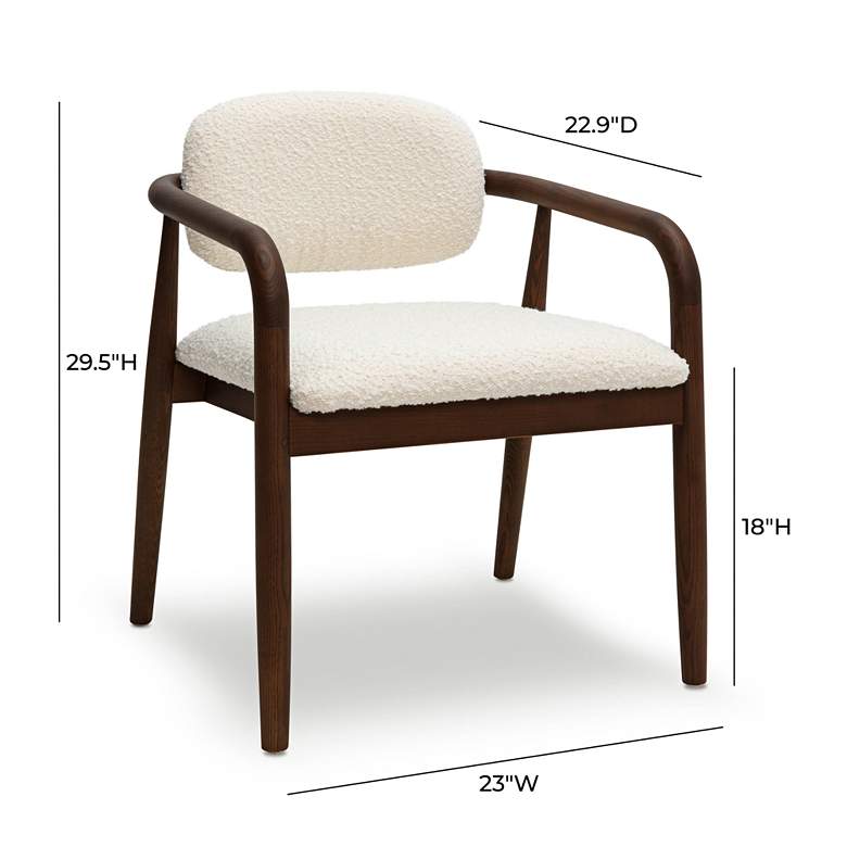 Image 5 TOV Furniture Betsy 29 1/2" Cream Boucle Fabric Dining Chair more views