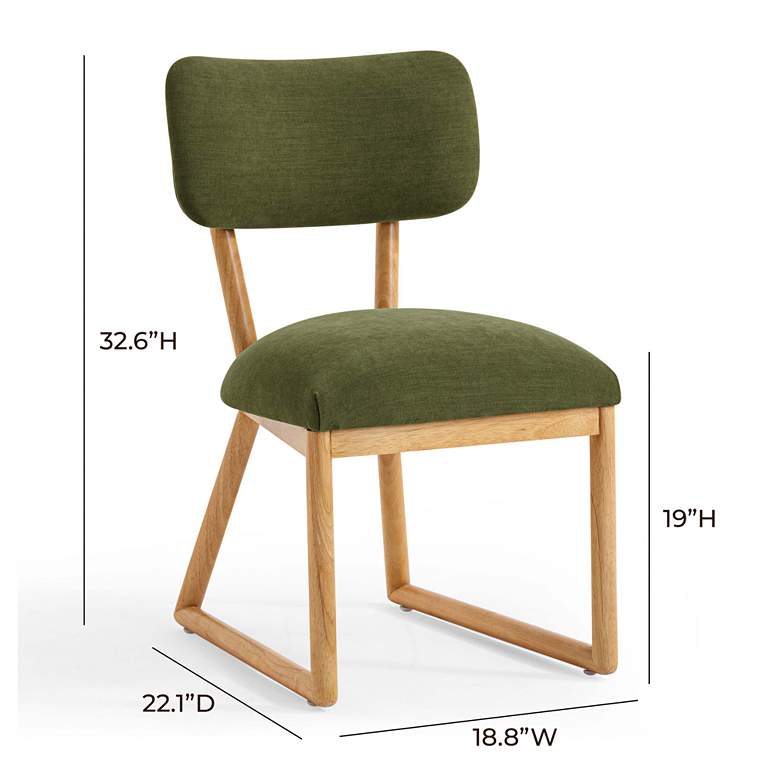 Image 7 TOV Furniture Bobbie 18 3/4" Wide Green Recycled Fabric Dining Chair more views