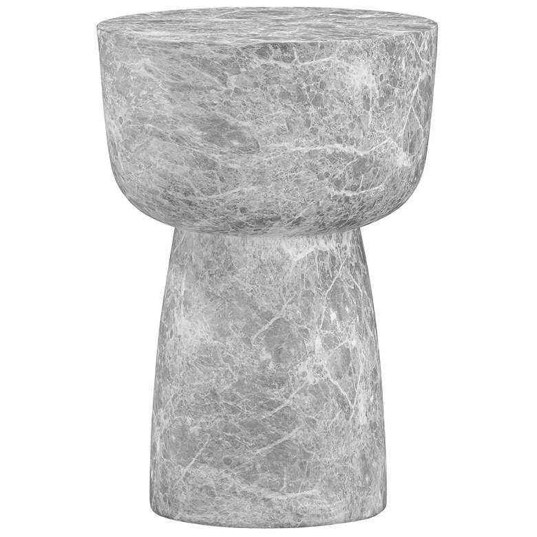 Image 1 TOV Furniture Charra 14" Wide Gray Faux Marble Concrete Side Table