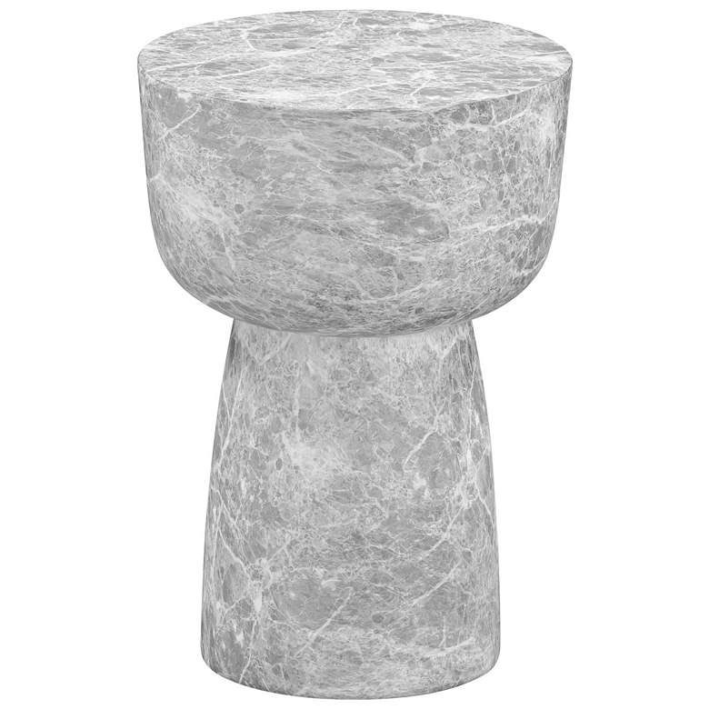 Image 4 TOV Furniture Charra 14" Wide Gray Faux Marble Concrete Side Table more views