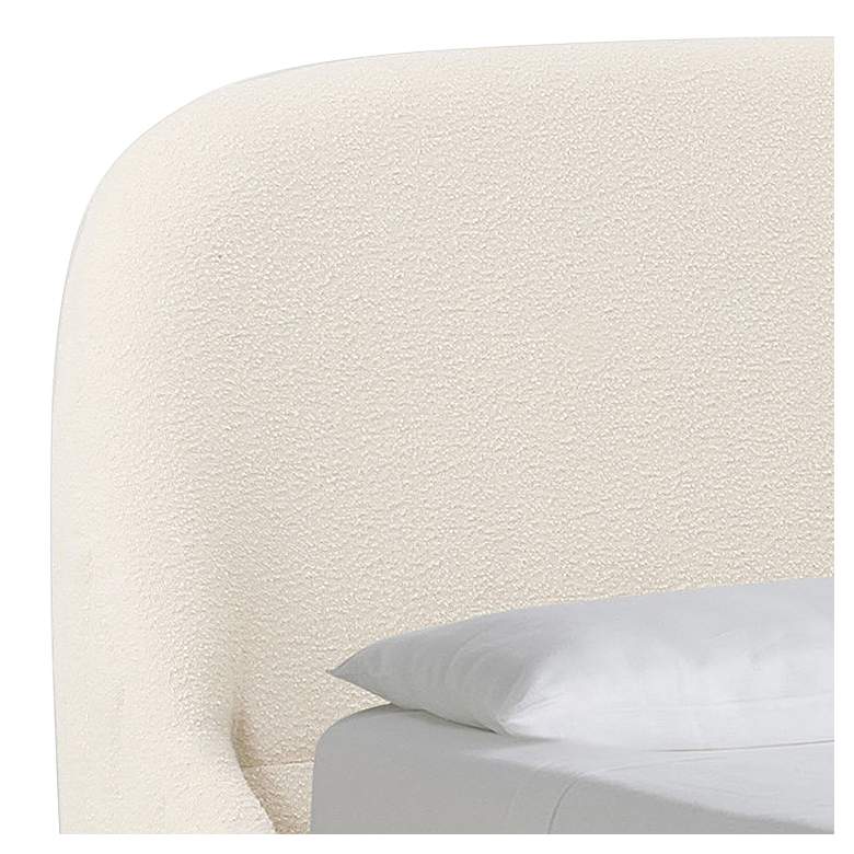 Image 2 TOV Furniture Denise 83 1/2" Wide Cream Boucle Tufted Fabric King Bed more views