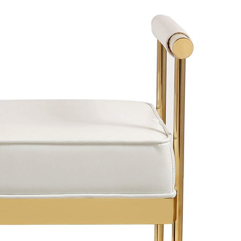 Image 2 TOV Furniture Diva 25 1/4" Wide White Faux Leather Bench more views