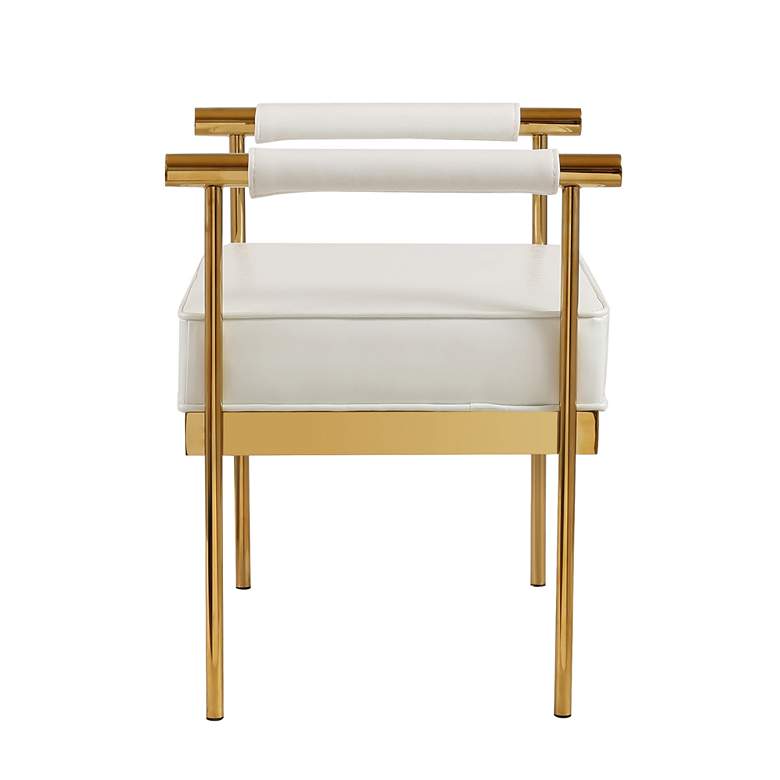 Image 3 TOV Furniture Diva 25 1/4" Wide White Faux Leather Bench more views