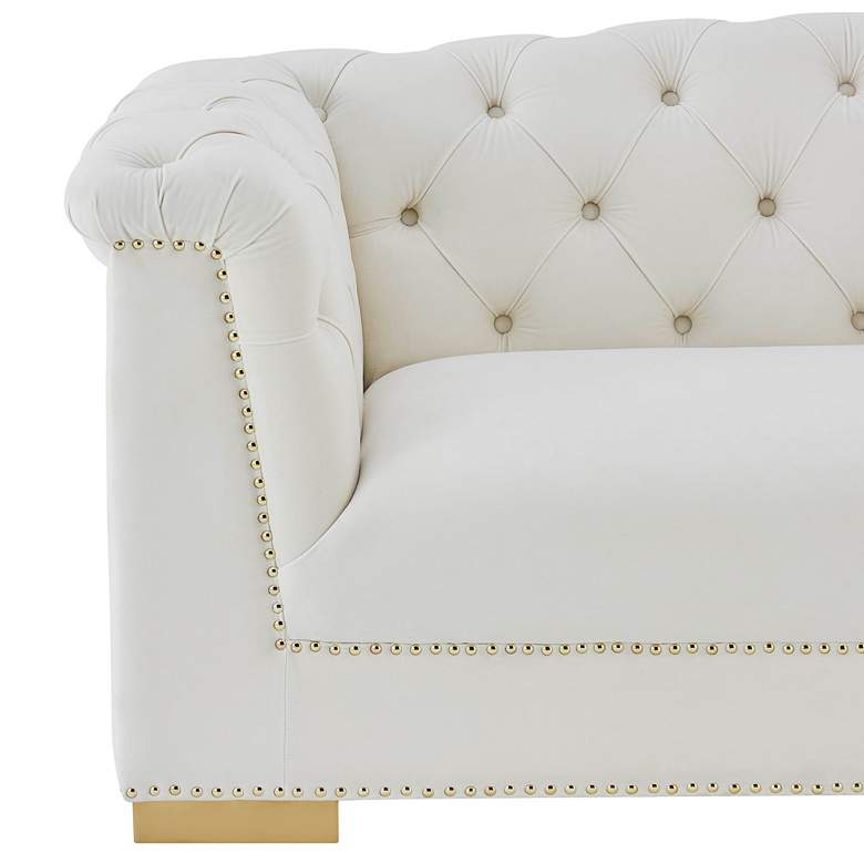 Image 5 TOV Furniture Farah 68 1/2" Wide Modern Cream Velvet Tufted Loveseat more views