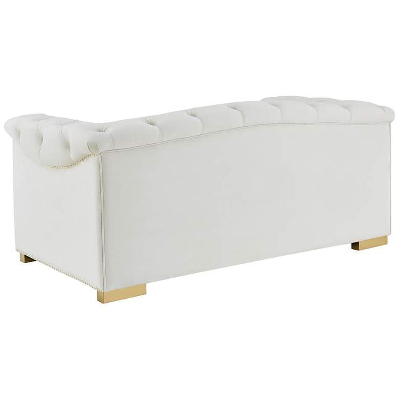 Image 7 TOV Furniture Farah 68 1/2" Wide Modern Cream Velvet Tufted Loveseat more views