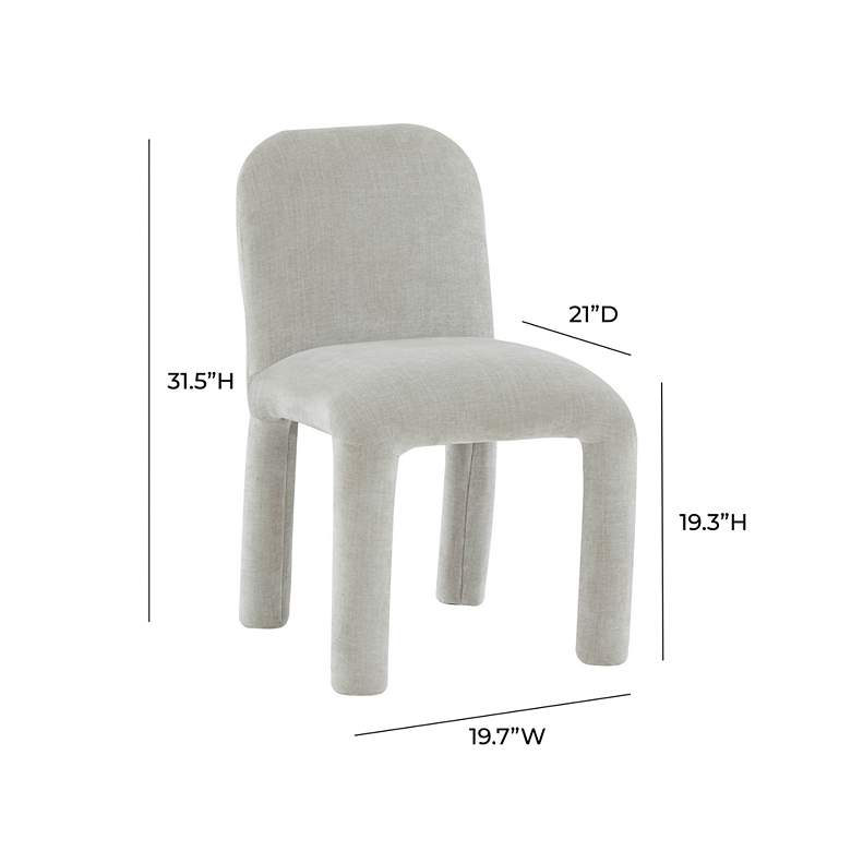 Image 6 TOV Furniture Georgia 19 3/4" Wide Light Gray Fabric Dining Chair more views