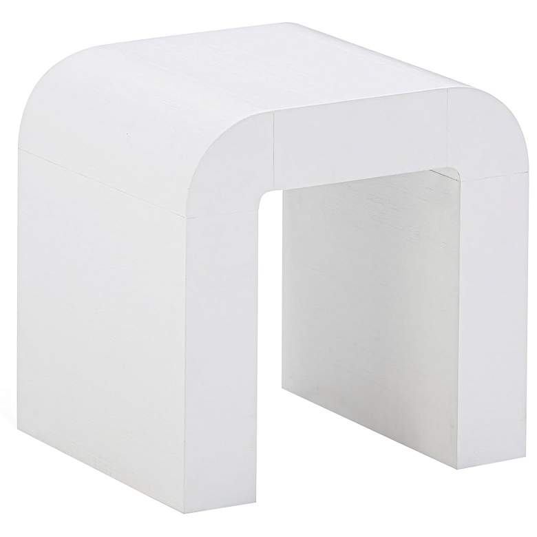 Image 1 TOV Furniture Hump 19" Wide White Wood Modern Side Table