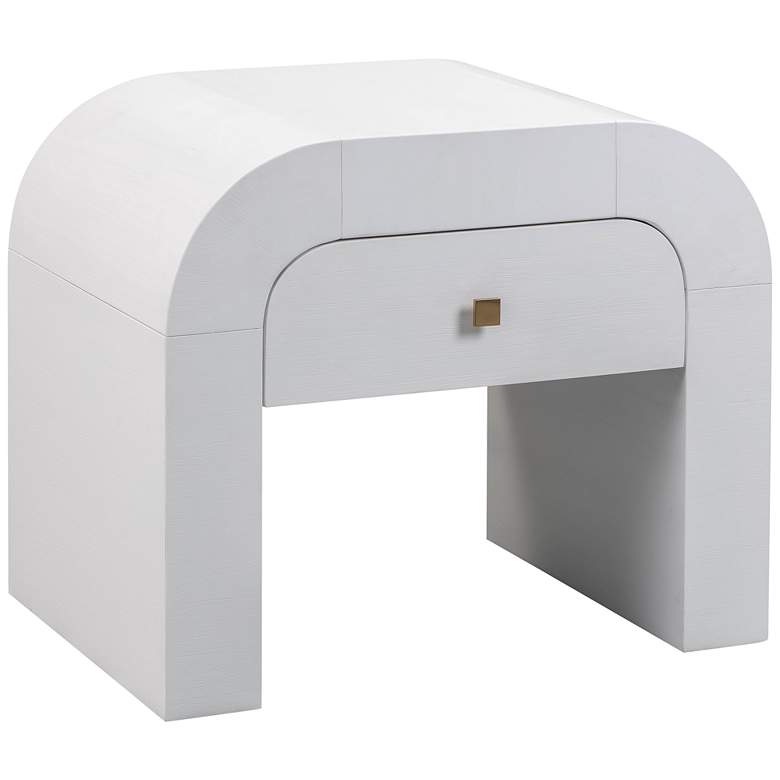 Image 2 TOV Furniture Hump 26" Wide 1-Drawer White Wood Modern Nightstand