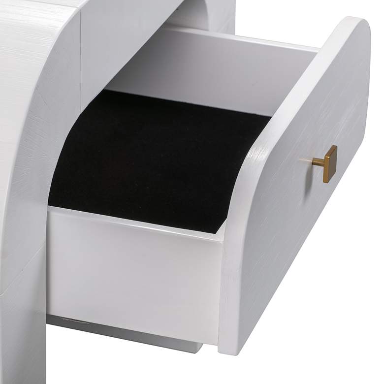 Image 3 TOV Furniture Hump 26" Wide 1-Drawer White Wood Modern Nightstand more views