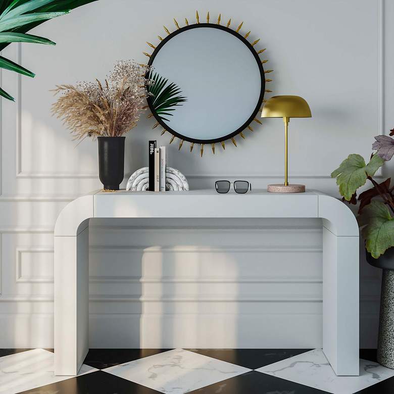 Image 1 TOV Furniture Hump 54" Wide Modern White Wood Console Table