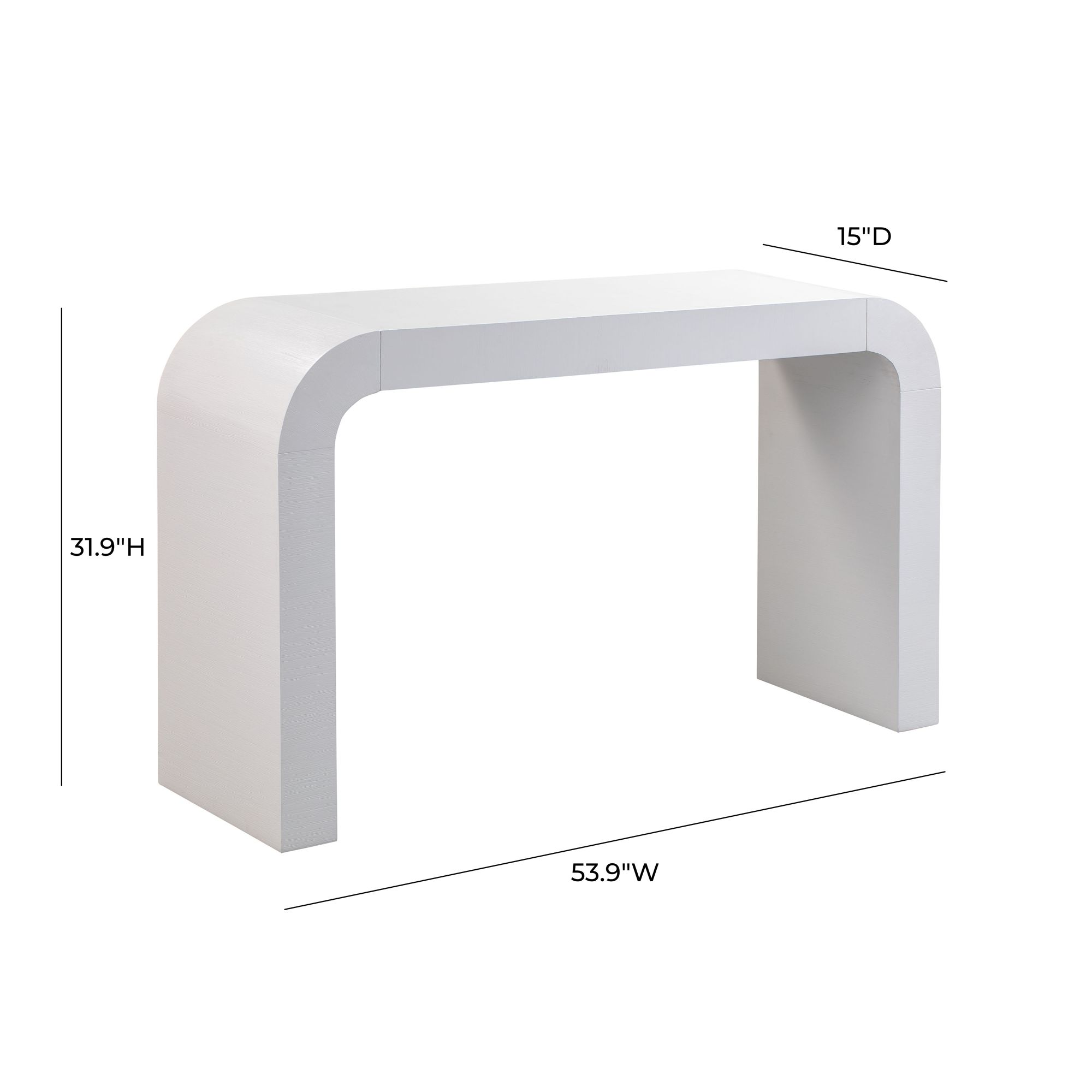 TOV Furniture Hump 54" Wide Modern White Wood Console Table