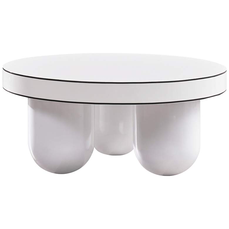 Image 1 TOV Furniture Jasper 33" Wide Glossy White Modern Coffee Table