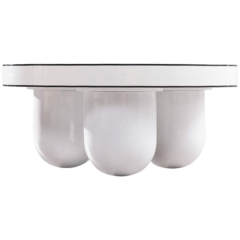 Image 4 TOV Furniture Jasper 33" Wide Glossy White Modern Coffee Table more views