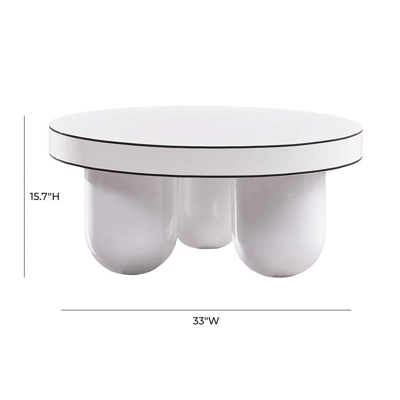 Image 5 TOV Furniture Jasper 33" Wide Glossy White Modern Coffee Table more views