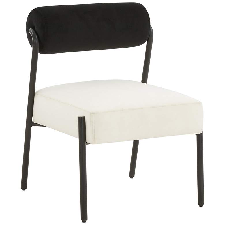 Image 3 TOV Furniture Jolene 20 3/4" Wide Black and Cream Velvet Accent Chair