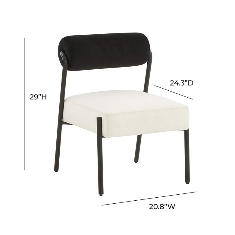 Image 7 TOV Furniture Jolene 20 3/4" Wide Black and Cream Velvet Accent Chair more views