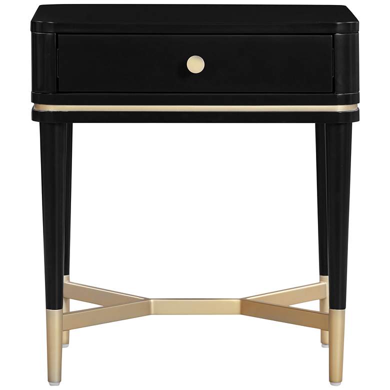 Image 5 TOV Furniture Julieta 19" Wide Black Wood 1-Drawer Nightstand more views