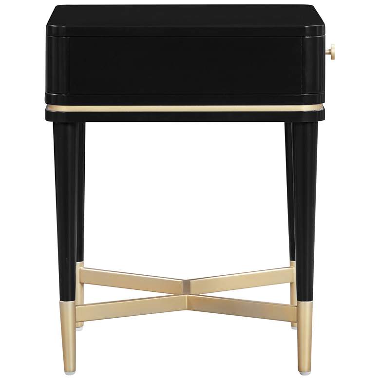 Image 6 TOV Furniture Julieta 19" Wide Black Wood 1-Drawer Nightstand more views