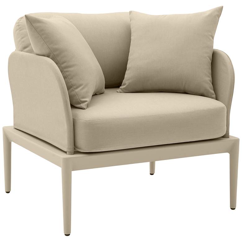 Image 1 TOV Furniture Kapri 29 1/2" Wide Taupe Fabric Outdoor Armchair
